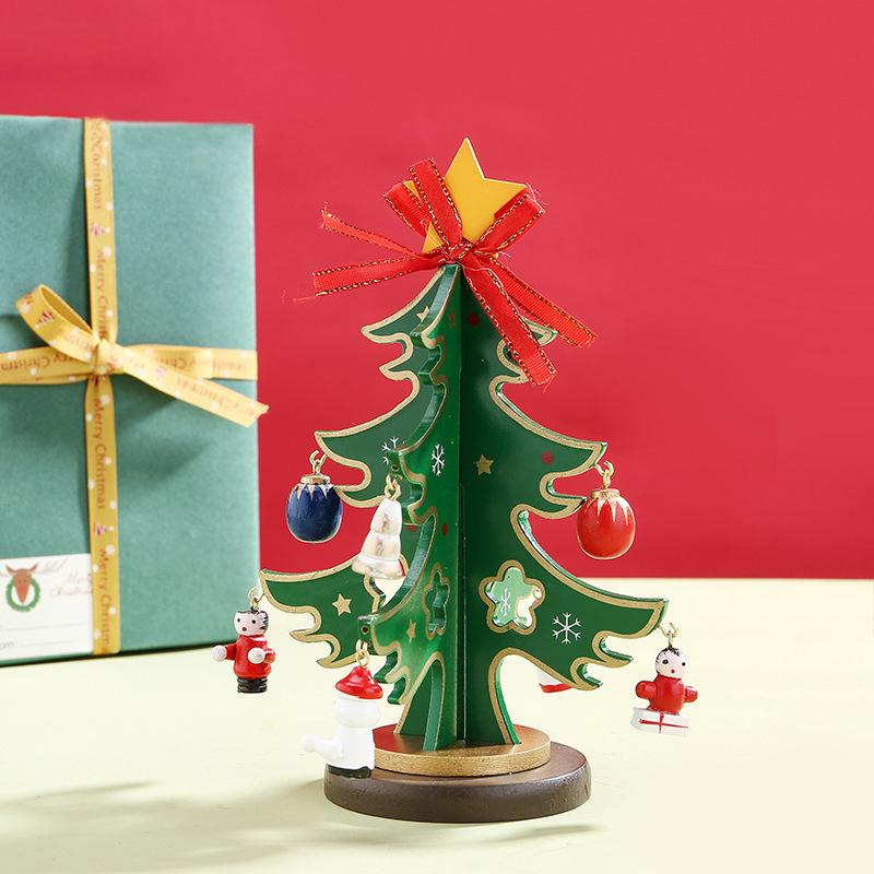 1 штДетский, ручной работы, своими руками, новогодний декор, рождественская елка, стерео деревянная рождественская елка