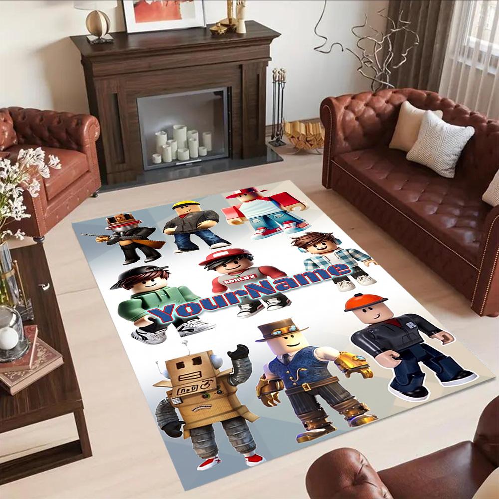 Roblox 176 Customized Name Area Rug Perfect for Playrooms Dormitory Entryway Hallway Antislip Carpet Anime Office Decor