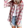 Spring Autumn Women Elegant Hooded Shirt Casual Plaid Loose Blouses Fashion Office Lady Long Sleeve Tops