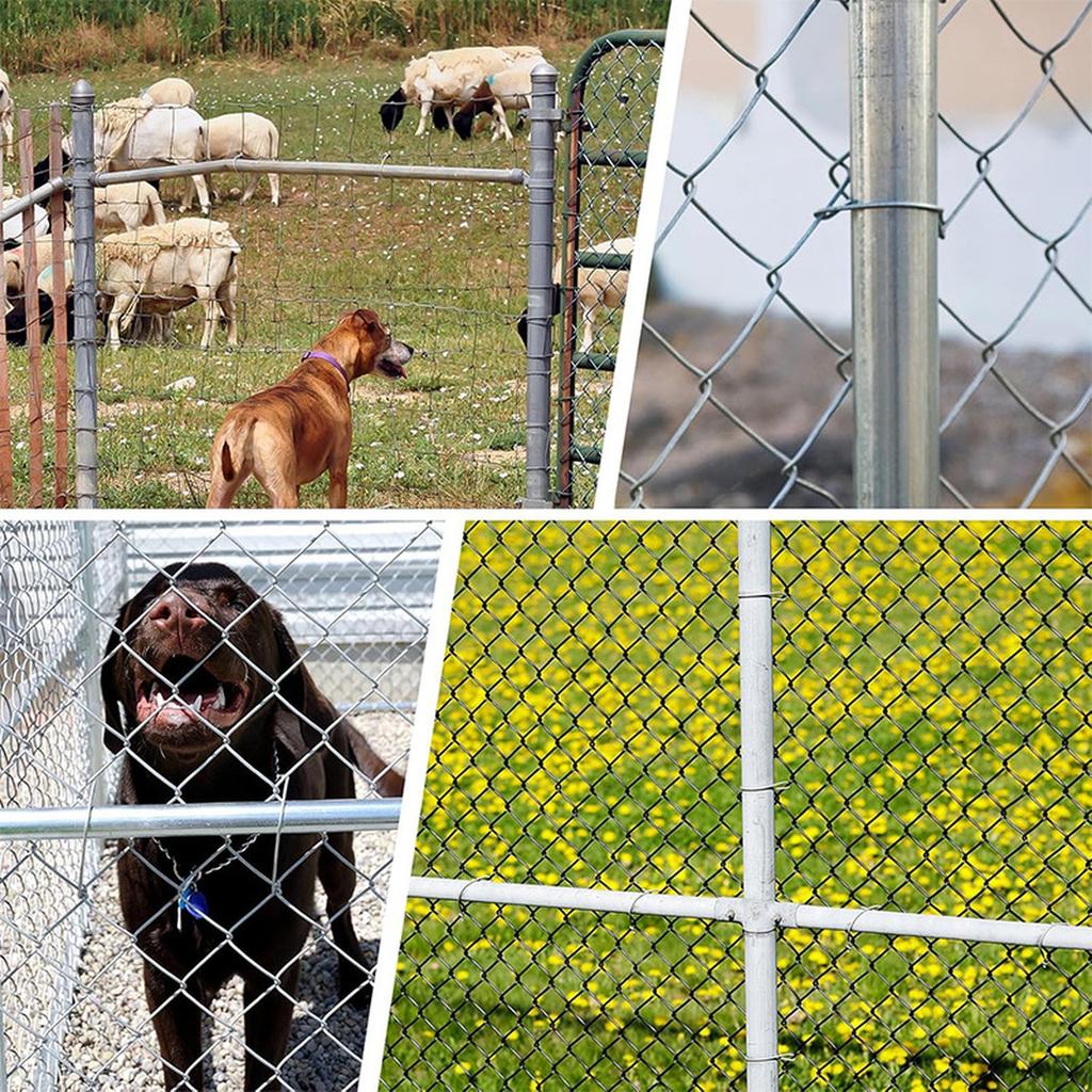 Хомуты для сетки-рабицы Сверхпрочные Алюминиевые хомуты для забора 11 калибра для садовых и собачьих заборов Садовые постройки Запчасти