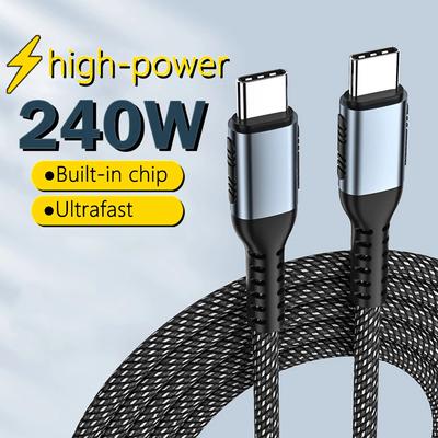 PD 100 Вт/240 Вт сверхбыстрый зарядный кабель для ноутбука планшета USB Type C кабель для передачи данных для Macbook Air iPad iPhone 15 Pro Max Xiaomi Dell HP