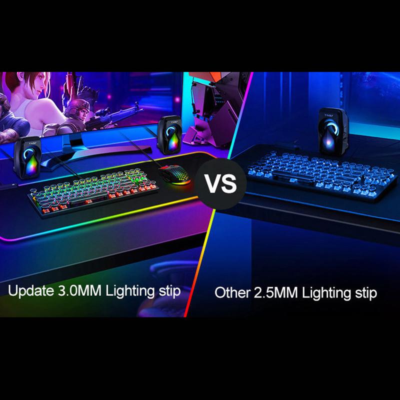 Extra Large Table Pad With Rgb Lighting, Thickened Mouse Pad In Pure Black, Cool