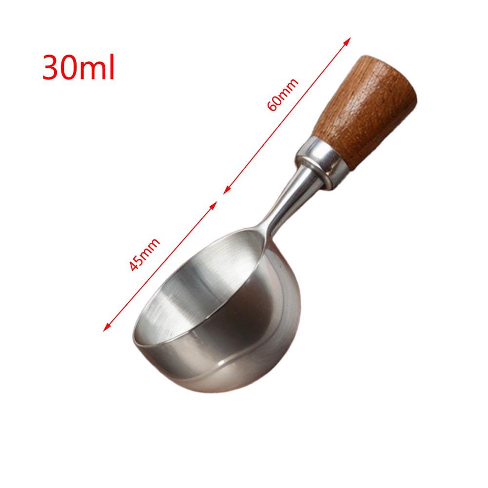 Кофейная ложка из нержавеющей стали марки 304 с гладкой ручкой из ореха, мерная ложка 15 мл или 30 мл для пуровера и