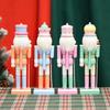 Macaron Color Nutcrackers Soldier Ornament 10 Inch Nutcracker Statues Doll  Photo Props