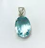 Certified Natural Aquamarine Large Pendant, 925 Sterling Silver Pendant For Men And Women