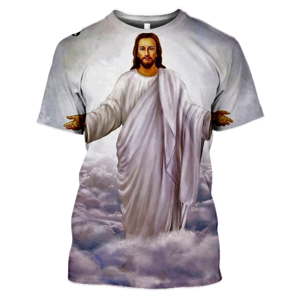 Anime Dieu 3D Impression T-shirt Jésus Décontracté Streetwear Hommes Harajuku Mode Camisetas Hombre Haut À Col Rond T-shirts… Voir plus