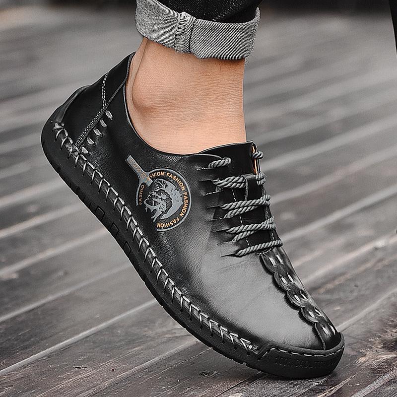 Men Leather Shoes Sneaker 2023 New Leather Handmade Shoes Men Casual Shoes