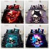 Комплект постельного белья с рисунком черепа и 3D-принтом «Хэллоуин ужас», пододеяльник, наволочка, односпальная, двуспальная, для детей и мужчин, подарок
