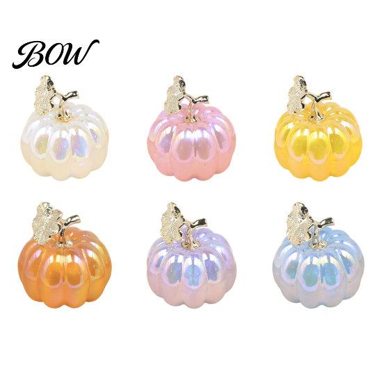 Halloween Gift Idea Acrylic Simulation Pumpkin Decor, Fake Lightweight Centerpiece Ornament for Table Car, Spooky Party Compact Decoration