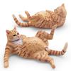 Simulated Lying Orange Cat Model PVC White Cat Figurine Statue Sculpture Decoration Ornament Kids Educational Animal Toy
