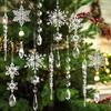 5/10Pcs Christmas Decoration Crystal Snowflake Hanging Xmas Tree Pendant Ornaments for Home Decor Party 2025 New Year Supplies