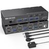 KVM-переключатель для двух мониторов   USB 3.0   -совместимый KVM   2 монитора 3 ПК 4K@60Hz 2K@144Hz, эмулятор EDID, KVM для двух мониторов   с 4 портами USB 3.0
