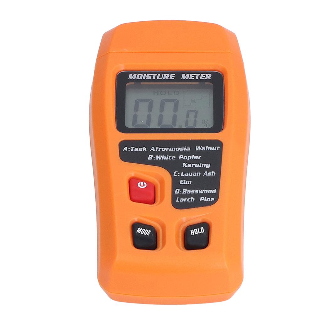 Wood Moisture Meter High Accuracy 4 Modes Orange Moisture Detector for Medicinal Building Materials