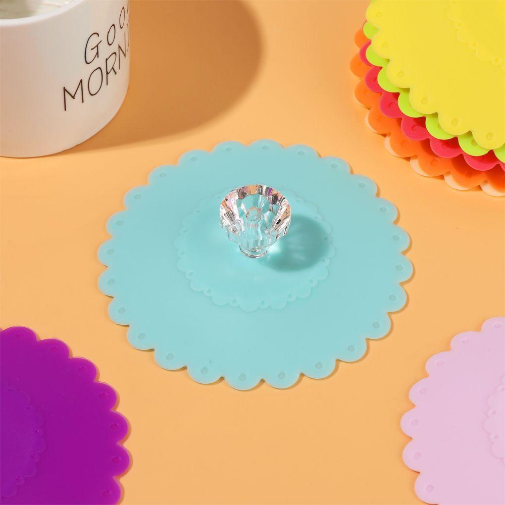 Cute Silicone Coffee Mug Reusable Cup Cover Anti-dust Sealed Cover Suction Lid