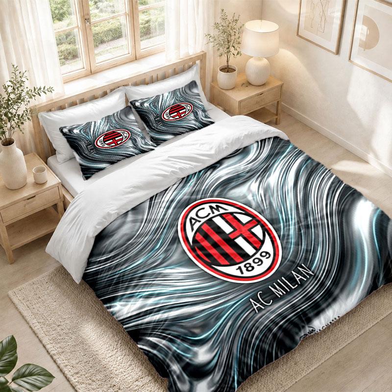 Комплект постельного белья 1 пододеяльник 2 наволочки Принт AC Milan Спальня Домашний декор