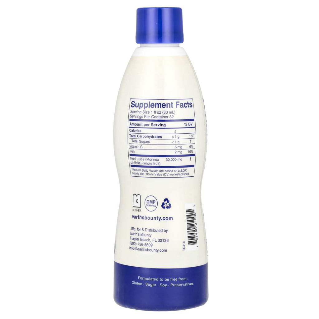 Earth's Bounty Сок нони Tahitian Organic, 32 жидких унции (946 мл)