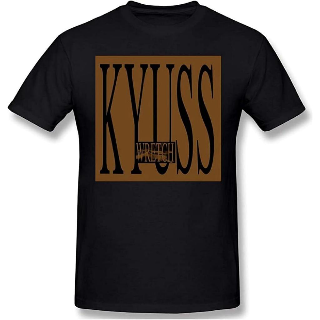 HMADSBRAVE Мужская хлопковая футболка с коротким рукавом и графическим принтом Kyuss Rock Band XS