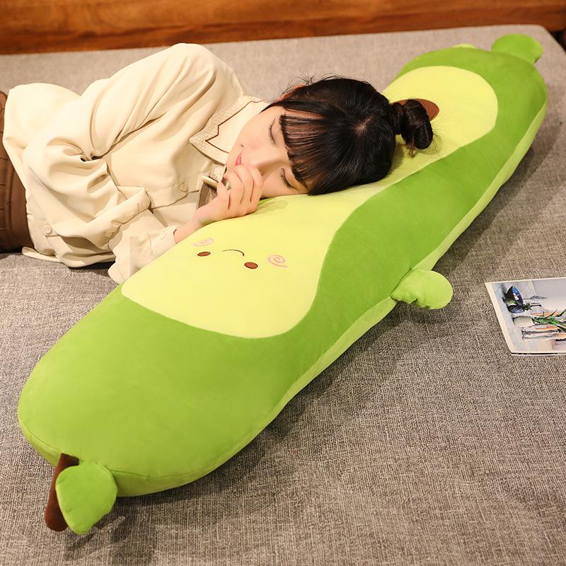 Съемная и моющаяся кукла-подушка в виде авокадо, большая плюшевая игрушка, длинная полосатая кукла-подушка, подарок на день рождения