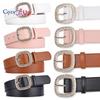Square Buckle Rhinestone Inlaid Ladies Belt Elegant Decorative Belt