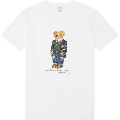 Футболка Polo Polo Bear с принтом в виде букв и круглым вырезом, с коротким рукавом, мужская, белая MNPOKNI1N820931-100