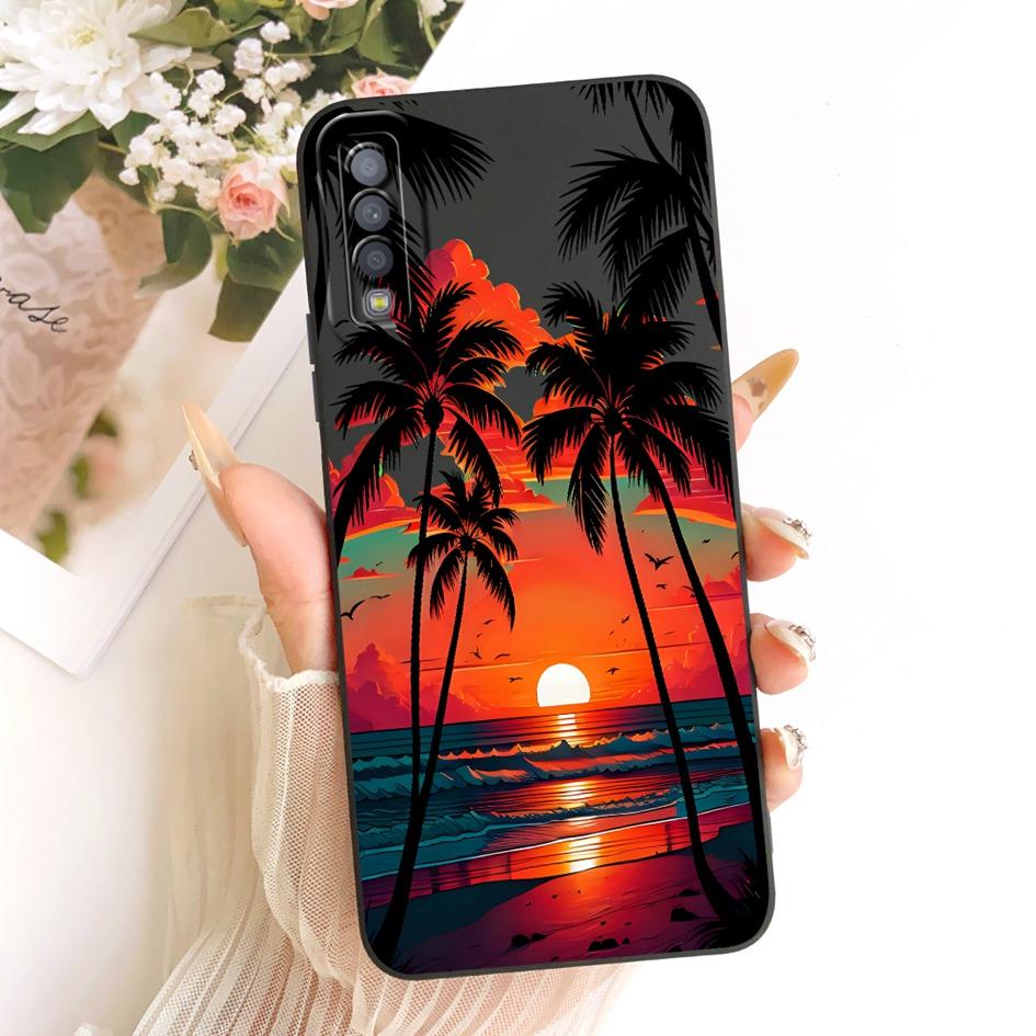 For Samsung Galaxy A7 2018 Case A750 SM-A750F Cover Lovely Cartoon Cat Soft Silicone Protection Shell For Samsung A7 2018 Bumper