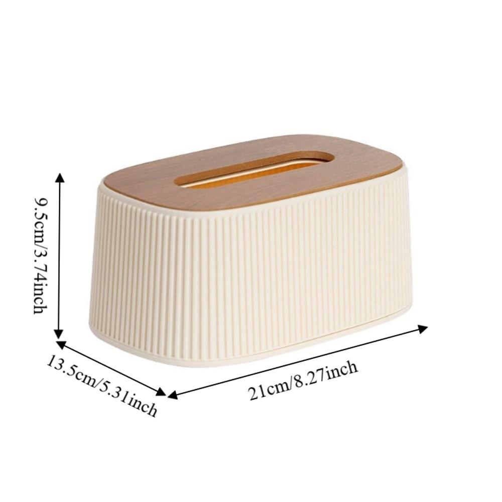 Wooden/Plastic Cover Tissue Box with Lid Large Opening Facial Tissue Holder Toilet