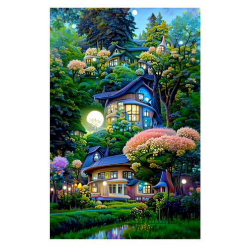 Diamond Painting Romantic Pink Flower House Castle Scenery Diamond Mosaic Embroidery Rhinestone DIY Princess Bedroom Decor S403