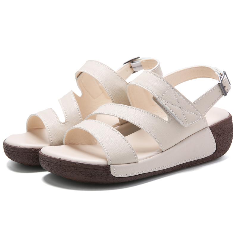 Женские летние римские сандалии на танкетке, нарядные, с открытым носком, повседневные, для девочек, сандалии большого размера на толстой подошве