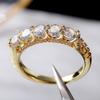 New Luxury Rings Women Wedding Party Accessories Inlaid Dazzling Crystal CZ Stone Simple Stylish Female Jewelry