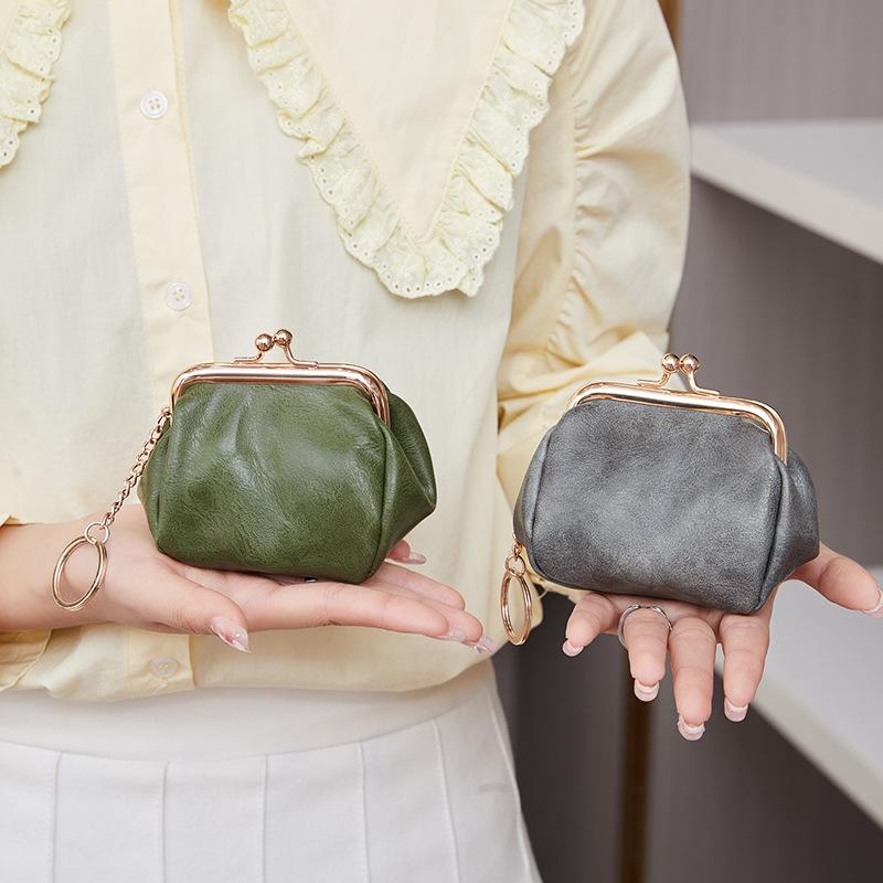 2024 Ретро Милый Кошелек для Монет на Клипсе и Сумка для Ключей - Компактный и Универсальный Отсек для Помады