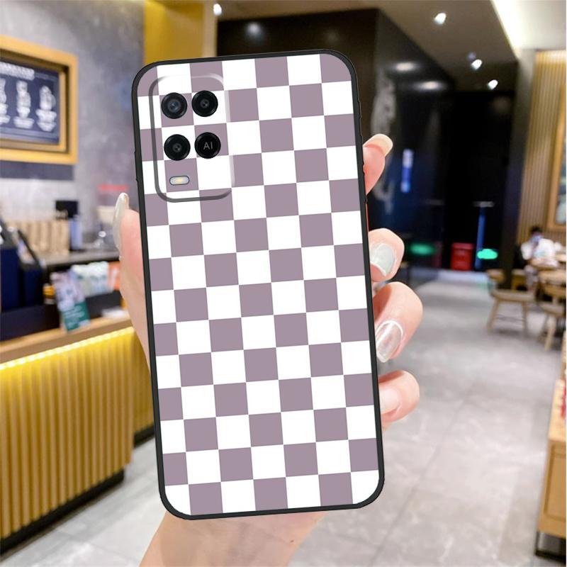 Checkerboard Checkered Board Case For Oppo A80 A40 A60 A18 A38 A58 A78 A98 A96 A76 A16 A94 A74 A54 A15 A17 A57 A77 A5 Pro