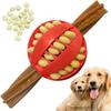 Dog Toy Ball Snack Dispenser Non-toxic Anti-Bite Boring Interactive and Puppy Dog Food Dispenser Teeth Cleaning Dog Toy Dog Training 7CM Red