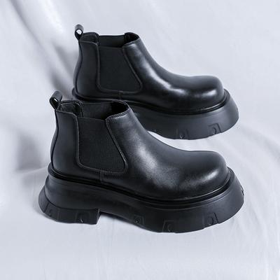 Модные кожаные мужские ботинки челси Новые мужские мягкие ботильоны Формальная деловая обувь с высоким верхом Повседневная обувь для прогулок Мужские ботинки Обувь для ходьбы