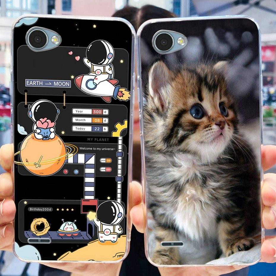 For LG Q6 Q6a Q6+ M700 X600K X600L X600S Cute Flower Cat Painted Phone Case For LG Q6 Plus Q 6 Alpha Soft Silicone TPU Cases