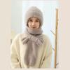 Pabei Women's Winter Plush Integrated Scarf Hat