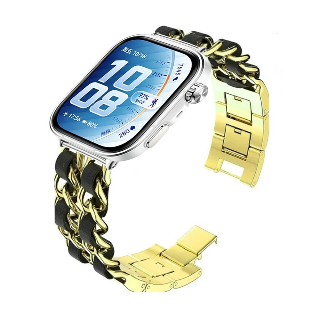 Металлический+Кожаный ремешок для Huawei Watch Fit 2 3 4 4Pro 5 5pro Удобные сменные браслеты Аксессуары для Huawei Watch Fit5 Fit4 Pro Fit3 Fit2 Ремешок
