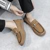 2025 Spring New Loafers Men's One-pedal Korean Version Trendy Versatile Casual British Leather Lazy Shoes Breathable