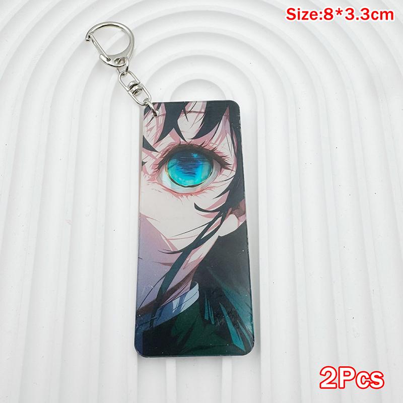 2/9 шт. Аниме Брелок для карточек Клинок рассекающий демонов Украшение Кавайная девушка Акриловые аксессуары для рюкзака Мультяшный сувенир Портативная игрушка Подарок