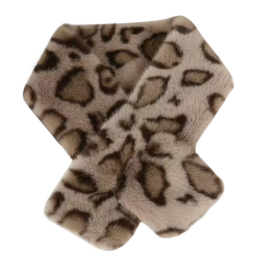 Soft Leopard Print Scarf Windproof Winter Scarf Outdoor Cross Scarf Women's Wear