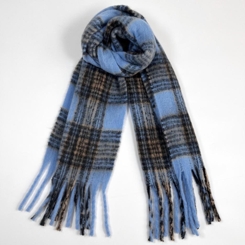 Women's Korean Plaid Mohair Scarf - Warm, Fashionable, Versatile Winter Neck Warmer