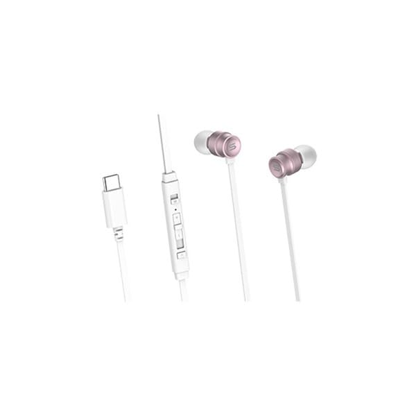 Wired Earphones SC300 Type C Mute Button Volume Control []SOUL Type-C (LIGHT PINK)