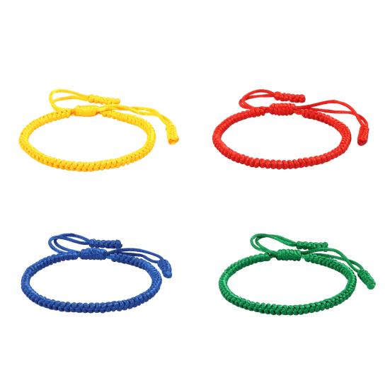 Unisex Hand Rope Adjustable Handmade Braided Solid Color Thick Anti-break Lightweight Stackable Wristband Symbolic Colors