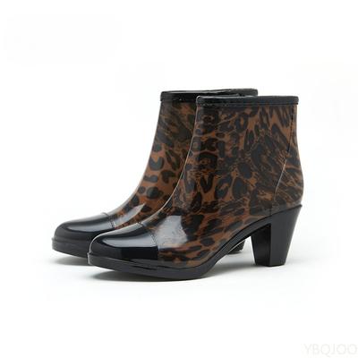 Женские массивные каблуки резиновые туфли роскошные дизайнерские резиновые сапоги женские водонепроницаемые ПВХ ботильоны садовые рабочие ботинки резиновые туфли обувь