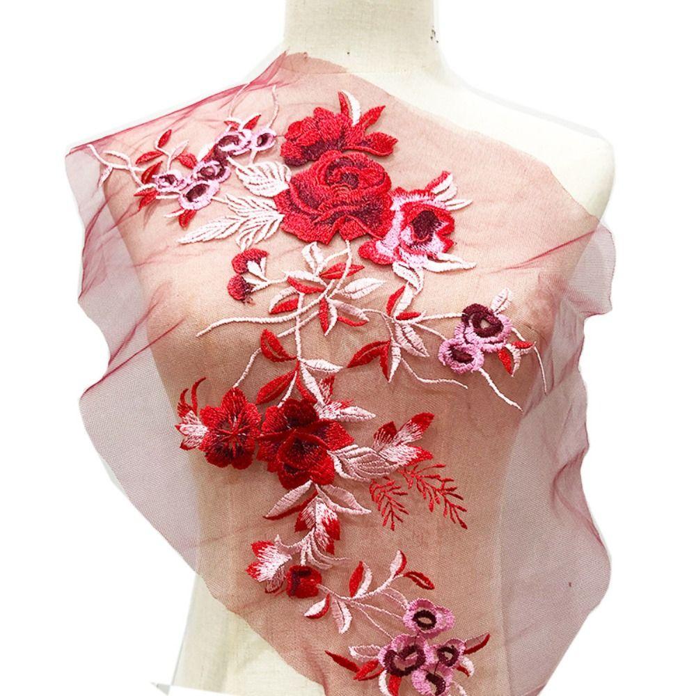 Изысканная одежда аппликация кружевная ткань нашивки на одежду цветы вышитые нашивки шитье