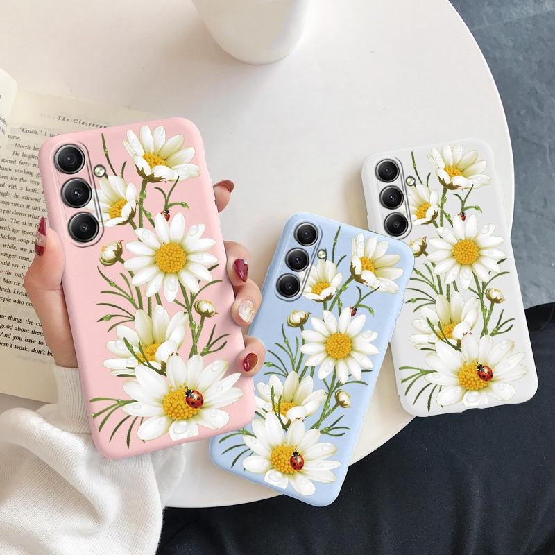 Мягкий силиконовый чехол с цветочным узором Galsang для Samsung M35 A35 Xiaomi Redmi Note 13 Pro iPhone Huawei Honor Realme Camera Защитный противоударный чехол