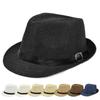 Breathable Unisex Summer Wide Brim Cowboy Fedora Hat Jazz Hat Sun Hat Straw Panama Cap