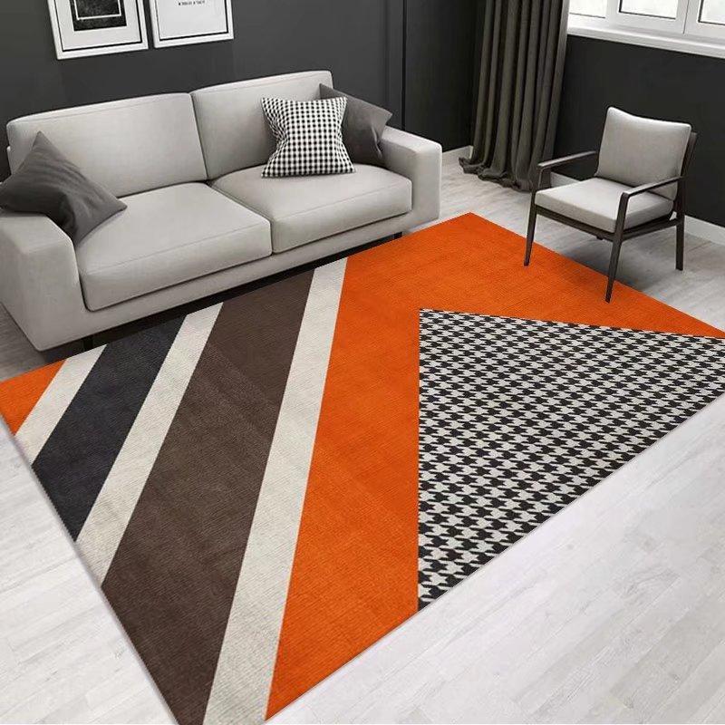 Мягкий оранжевый ковер для гостиной, европейский геометрический ковер для домашнего декора, моющийся коврик для прихожей, большой размер, ковры для спальни 2x3 м