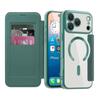 For Magsafe Clear Flip Leather Slot Card Bag Holder Magnetic Phone Case For 17 Pro Max Air Wireless Charging Wallet Cover