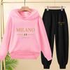 Children Hoodie Tracksuit Autumn Winter Letter Graphic Sweatshirt Pant Suit Boy Girl Fashion Sport Two Pieces Set