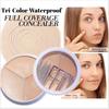 24 Hours Waterproof Fixing Brightening Highlighting 3 Colors Concealer Palette Non-caking Natural Multifunctional Concealer Blemishes Dark Circles